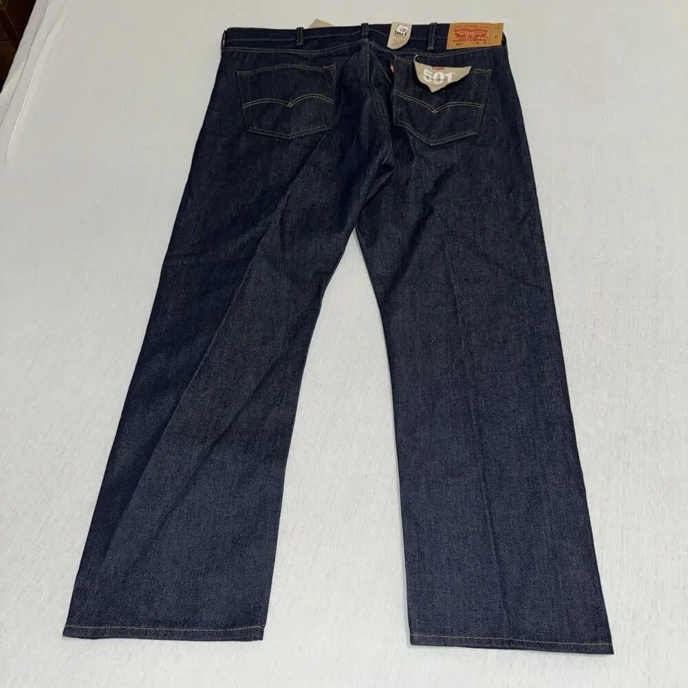 NEW Levi's 501 Original Shrink to Fit Jeans Blue Button Fly Straight Mens 40x30